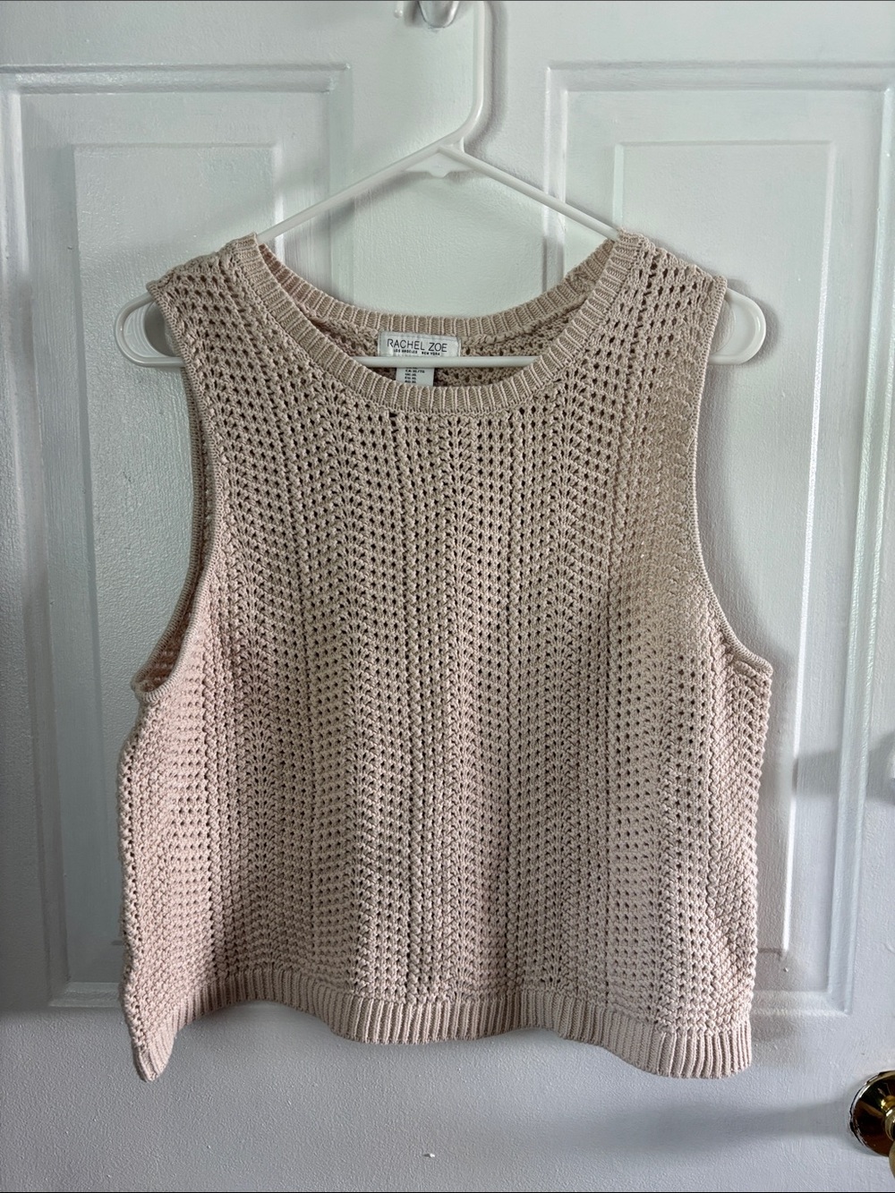 Rachel Zoe Cream Crochet Tank Top